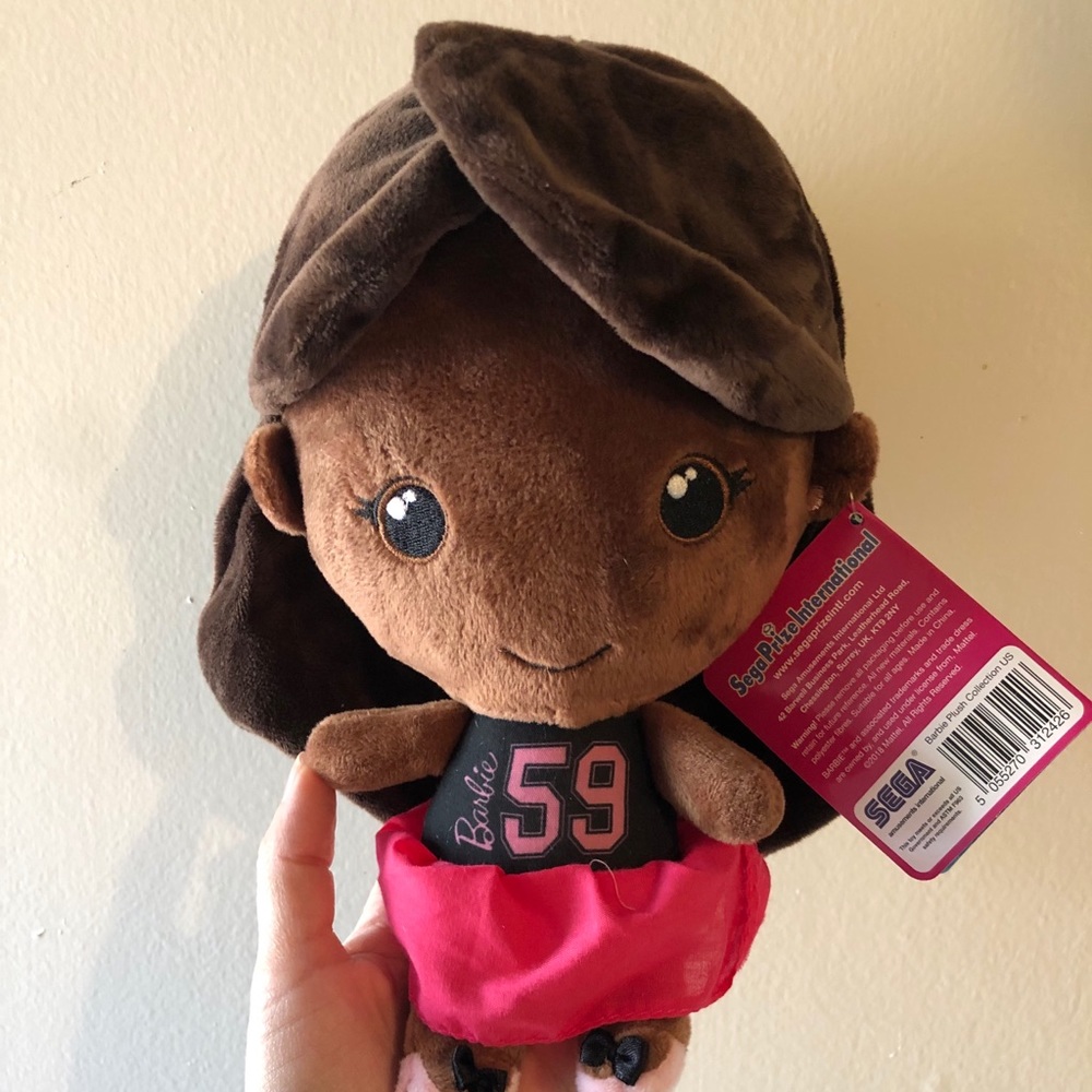 Barbie plush doll dark tanned brown black
